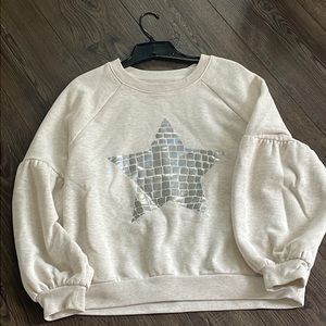 Aerie beige cropped sweatshirt Large